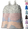 Large Mesh Laundry Bags - 2-Pack Heavy Duty with Handles & Drawstring - Machine Washable Net Laundry Sacks for College Dorm, Camp, Travel, Bedding & Clothes Storage (Grey)