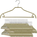 MAWA by Reston Lloyd Silhouette Series Non-Slip Space Saving Clothes Hanger with Bar & Hook for Pants and Skirts, Style 41/FRS, Set of 100, Gold