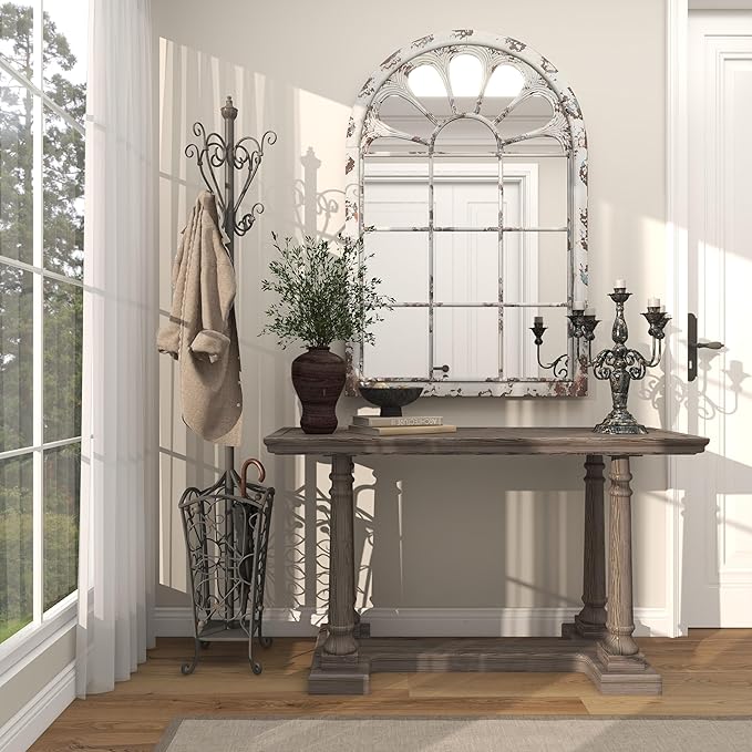 Deco 79 Metal Coat Rack Vintage Style with Scroll Designs, 11" x 11" x 74", Black