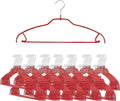 Mawa by Reston Lloyd Silhouette Ultra-Thin Series, Non-Slip Space Saving Shirt Hanger with Pant Bar & Skirt Hooks, Style 42/FTU,Pack of 130, Red
