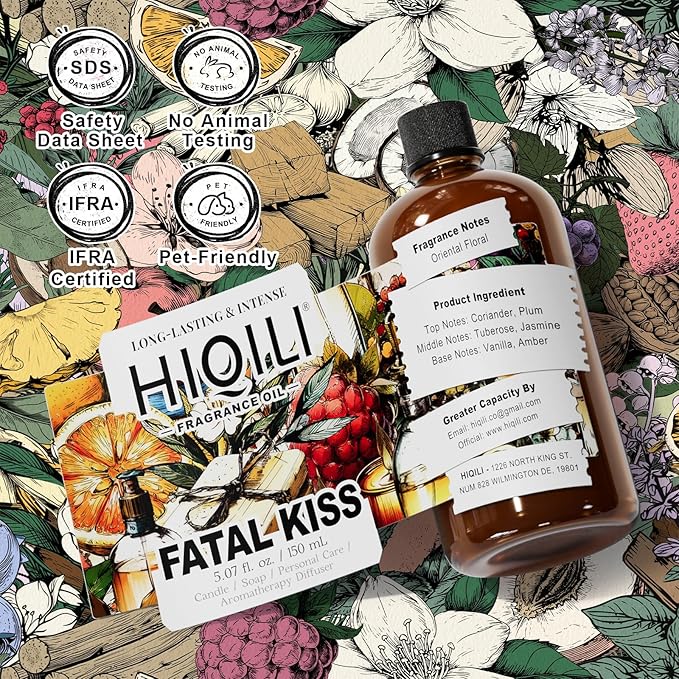 HIQILI Fatal Kiss Diffuser Oil, Fast Diffusion for Large Spaces, Pet - Safe, Suitable for Home and Other Scenarios - 3.38 Fl Oz