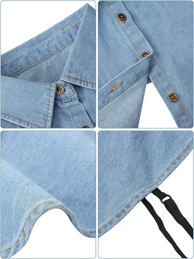 Syhood 4 Pcs Fake Collar Detachable False Dicky Collar Half Shirts Round for Women Outfits Halloween Costume Accessories