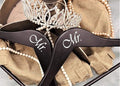 NAHANCO MRMR20217WB Same Sex, Gay Pride Hanger Set, Black Wood Hangers with Silver Imprint (Mr. and Mr.), 17” (2-Piece Set)