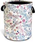 Dragonfly Laundry Basket Flowers Foldable Oxford Cloth Funny Tote Bag Laundry Hamper Clothes Storage Bucket Toy Organizer For Bathroom/Laundry Storage/Bedroom 18.9x16.5 Inch