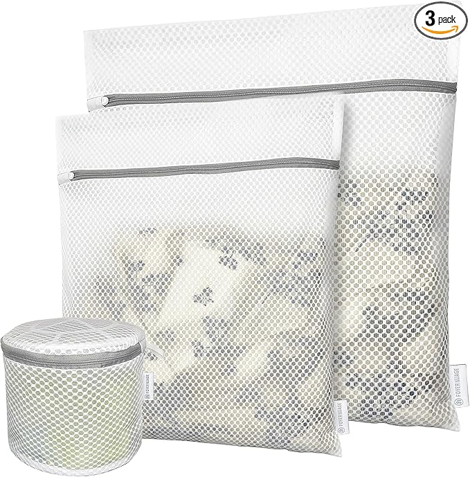 Honeycomb Mesh Laundry Bags for Delicates, Travel Storage Organize Bags,Clothing Washing Bags for Underwear, Lingerie, Bra, Blouse, Stocking, Socks, Jacket, Coat, Blanket, Shoes,Extra Strong(Bra+M+L)