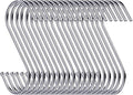 120 Pack 3.5 inch Heavy Duty S Hooks - Plants, Outdoor, Light, Cup, Large Hangers for Kitchen, Bathroom, Bedroom and Office (Silver)
