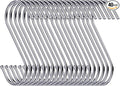 40 Pack 3.5 Inch Heavy Duty Steel S Hooks for Kitchen, Bathroom, Bedroom, Office, Closet, Storage Room, Garage, Workshop, Outdoor, Plants, Hangers, Organizer (Silver)