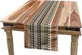 Lunarable African Table Runner, Geometrical Motifs Rhombuses Tiled Squares and Triangles Motifs, Rectangle Scarf for Dining Room Kitchen Table Setting Decor, 12" x 90", Beige Brown