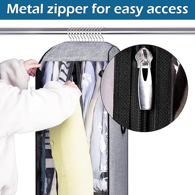 MISSLO 40" Garment Bags for Travel Moving Bags Heavy Duty Hanging Bags for Clothes Sturdy Oxford Fabric Travel Suit Bags for Closet Storage Suit Covers for Men Women