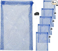 6 x 8 in Small Mesh Laundry Bags with Drawstring [6PCS] - Durable Mesh Bags with Cord Lock for Laundry & Soap &Small Balls - [Blue]