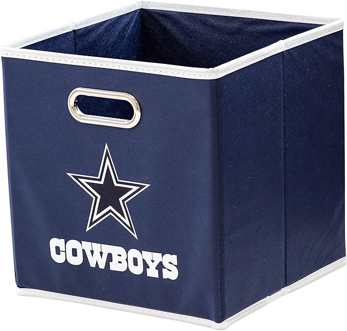 Franklin Sports NFL Storage Bins - Collapsible Cube Container + Basket - NFL Office, Bedroom + Living Room - 11"x11"