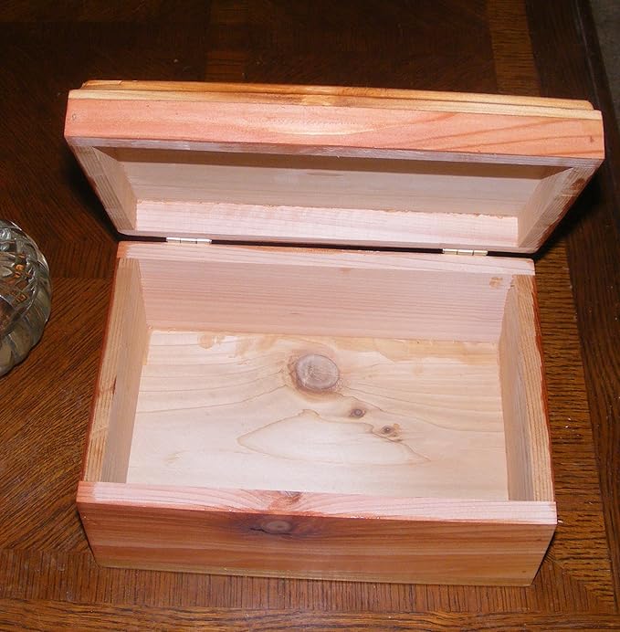 Steve's Gift Shoppe Cedar Keepsake Memory and Treasure Box or Storage Box - Size 9.75 x 7 x 4.75 Inches