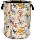 Anchor Laundry Basket Compass Seafaring Foldable Oxford Cloth Funny Tote Bag Laundry Hamper Clothes Storage Bucket Toy Organizer For Bathroom/Laundry Storage/Bedroom 18.9x16.5 Inch