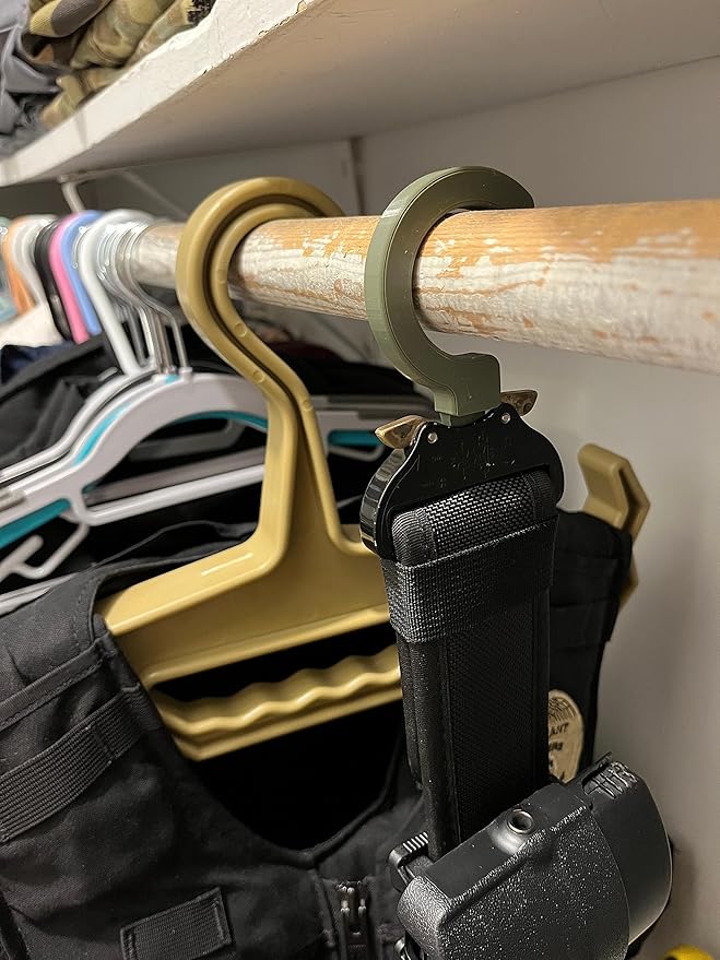 Cobra Buckle Belt Hanger Gear Mount Holder Storage Rack Tactical D Ring (Skinny, Olive Green)