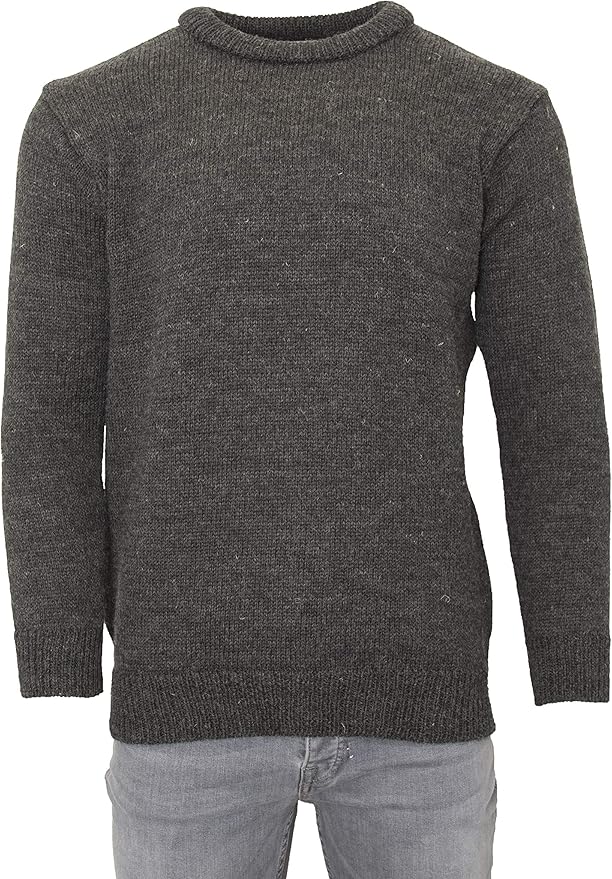 Aran Crafts Plain Crew Neck Sweater (100% Wool)