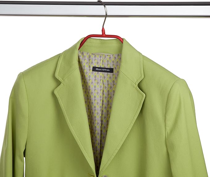 Mawa by Reston Lloyd BodyForm Series Style 42/LS, Non-Slip Steel Clothing Hanger for Suits, Dresses, & Shirts, 1½ inch Wide Shoulder Support and Pant Bar, Set of 60, Red