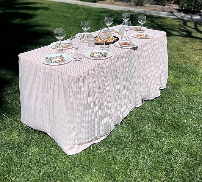 The Folding Table Cloth 6 Foot Blush 30x72x29…