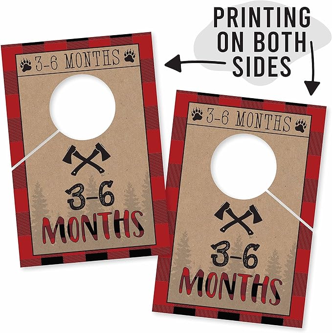 Hadley Designs 7 Lumberjack Baby Nursery Closet Organizer Dividers for Boy Clothing, Age Size Hanger Organization for Kid Toddler Infant Clothes Must Have, Shower Registry Gift, Woodland 0-24 Months
