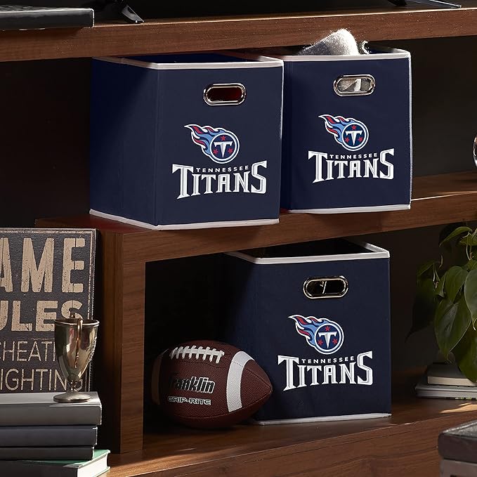 Franklin Sports NFL Storage Bins - Collapsible Cube Container + Basket - NFL Office, Bedroom + Living Room - 11"x11"
