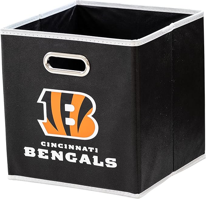 Franklin Sports NFL Storage Bins - Collapsible Cube Container + Basket - NFL Office, Bedroom + Living Room - 11"x11"