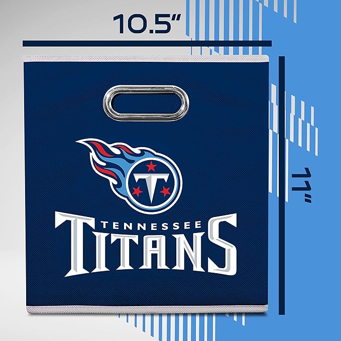Franklin Sports NFL Storage Bins - Collapsible Cube Container + Basket - NFL Office, Bedroom + Living Room - 11"x11"