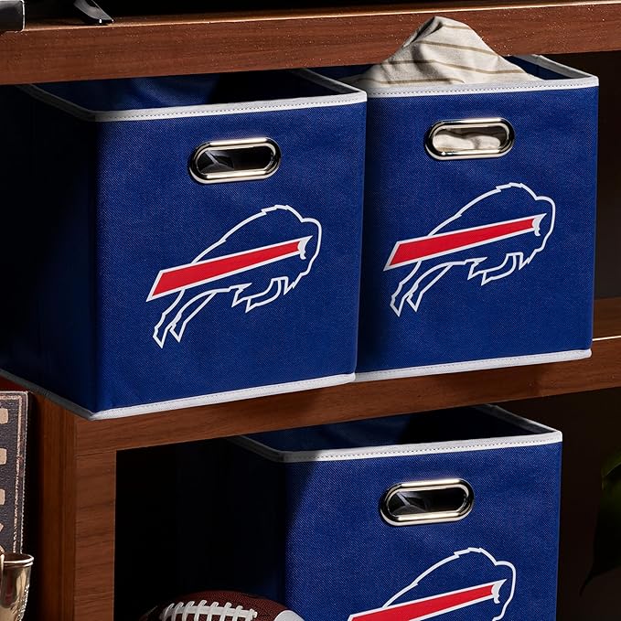 Franklin Sports NFL Storage Bins - Collapsible Cube Container + Basket - NFL Office, Bedroom + Living Room - 11"x11"