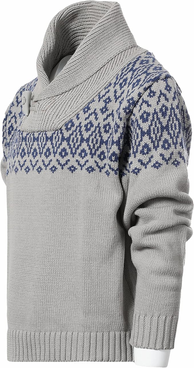 Gioberti Kids and Boys 100% Cotton Pullover Knitted Sweater with Toggle Button Closure