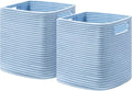 UBBCARE Storage Cubes 11 Inch, Cotton Rope Woven Baskets for Organizing, Cube Storage Bin for Baby Nursery, 2-Pack Square Toy Storage Baskets for Shleves Organizer, Closet, Kidsroom, Blue