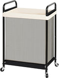 STO STO 120L Large Laundry Hamper with Wheels, Rolling Laundry Basket Cart with Removable Canvas Liner Bag, Lockable Wheels, Metal Frame, Dirty Clothes Hamper for Bedroom, Bathroom, Laundry Room