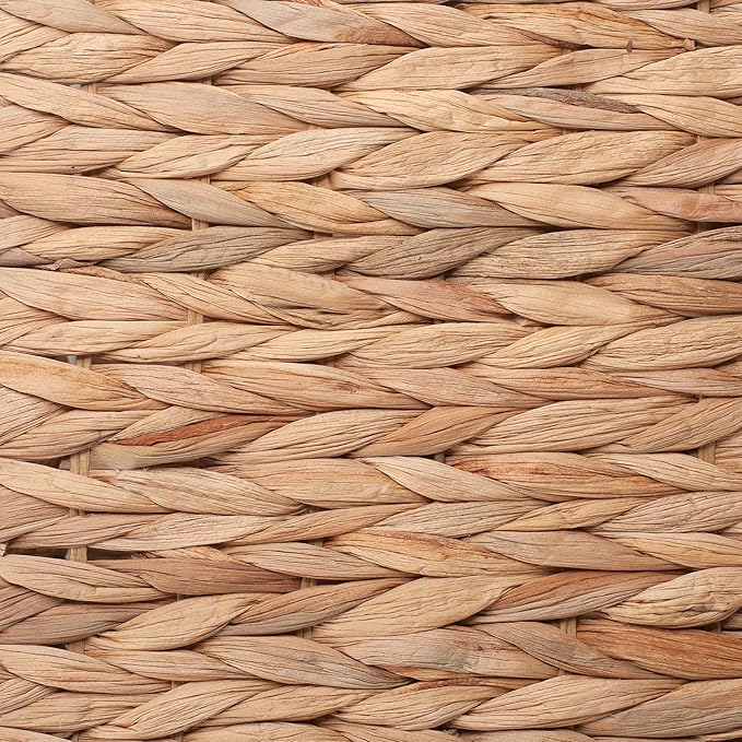 Set of 2 Wicker Storage Basket, Woven Baskets for Storage, Foldable Wicker Storage Baskets for Shelves, Cube Storage Bin for Shelves, Water Hyacinth Laundry Organizer Square Baskets, 12''x12''x12''