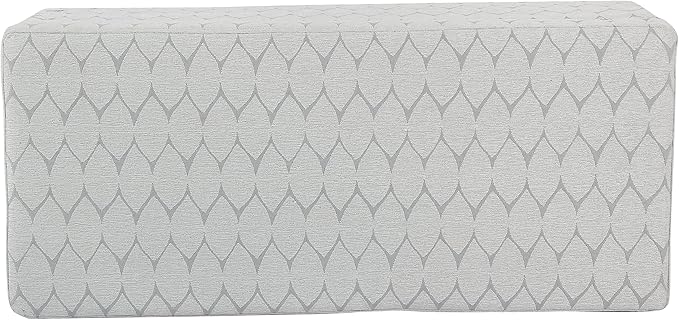Kinfine K6384Np-F2244 Geometric Patterned Fabric Upholstered Wooden Bench with Hinged Storage, Large, Gray and Brown