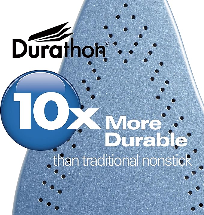 Hamilton Beach Steam Iron & Vertical Steamer for Clothes with Scratch-Resistant Durathon Soleplate,8' Retractable Cord,3-Way Auto Shutoff,Anti-Drip,1500 Watts,Blue,(Pack of 2)
