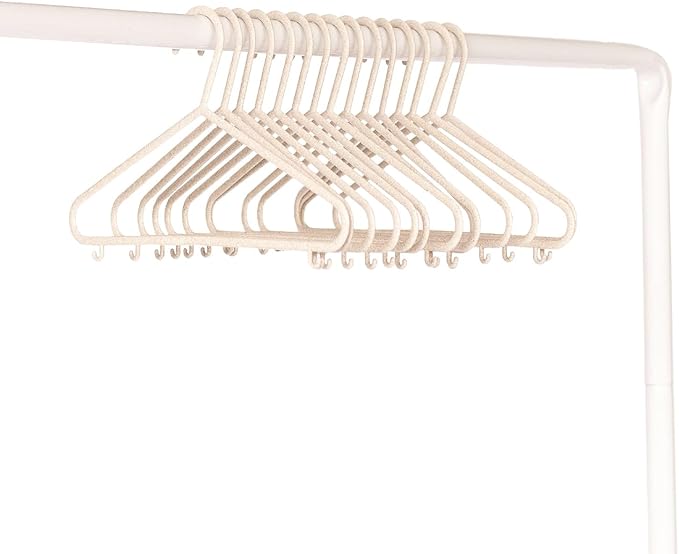 3 Sprouts Wheat Straw Plastic Hangers - 30-Pack Eco-Conscious Toddler Hangers for Child & Baby Clothes, Coats - Kid Closet Hanger Ideal for Small Girls, Boys, Children & Kids - Speckled Cream