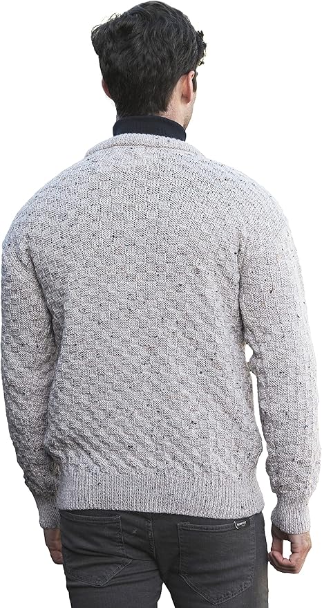 Aran Crafts Basket Stitch Crew Neck Sweater (100% Wool)