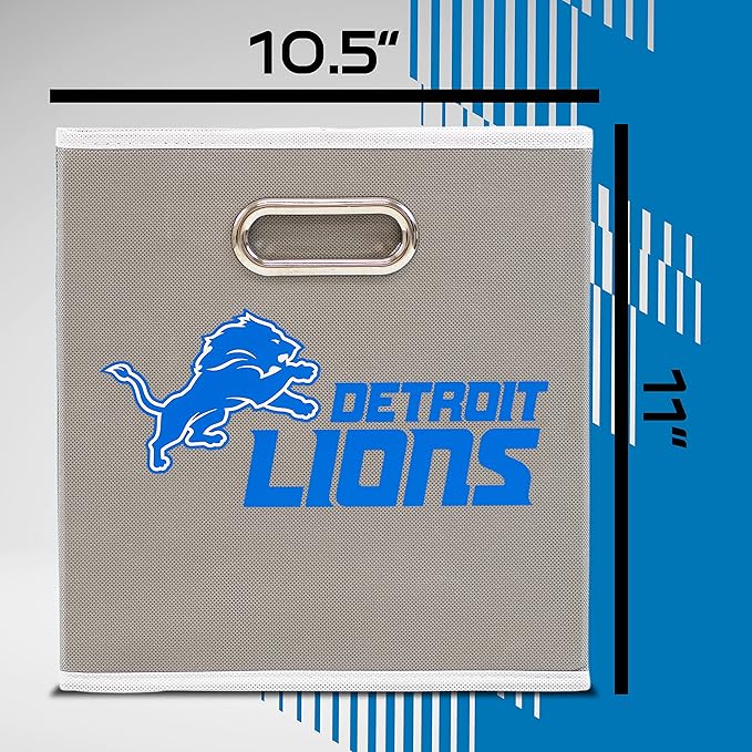 Franklin Sports NFL Storage Bins - Collapsible Cube Container + Basket - NFL Office, Bedroom + Living Room - 11"x11"
