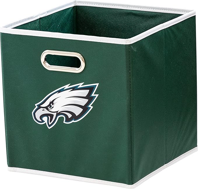 Franklin Sports NFL Storage Bins - Collapsible Cube Container + Basket - NFL Office, Bedroom + Living Room - 11"x11"