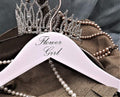 NAHANCO FG20114 Bridal Hanger, White Wood Hanger with Black Imprint (Flower Girl), 14” (1 Piece)