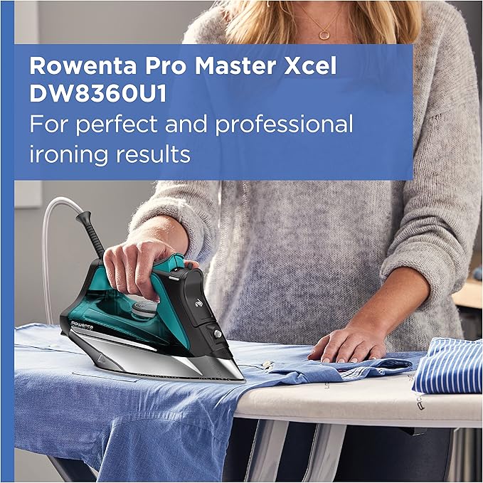 Rowenta Pro Master Stainless Steel Soleplate Steam Iron for Clothes,210g/min,400 Microsteam Holes,Cotton,Wool,Poly,Silk,Linen,Nylon,1775 Watts Iron Steamer- Clothes,Powerful Steam DW8360(Pack of 3)