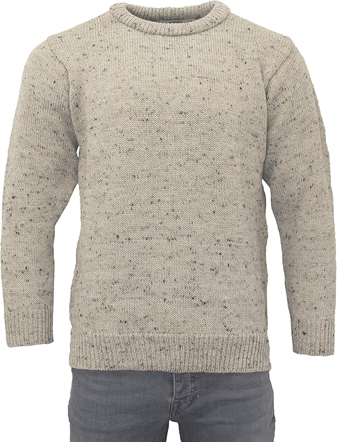 Aran Crafts Plain Crew Neck Sweater (100% Wool)