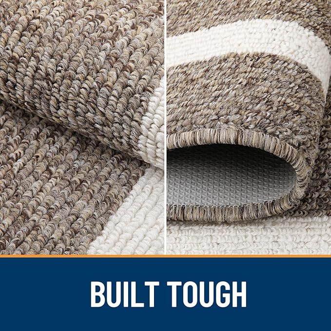 OLANLY Indoor Door Mat, 36x24, Non-Slip Absorbent Resist Dirt Entrance Mat, Washable Low-Profile Inside Entry Doormats for Entryway, Brown