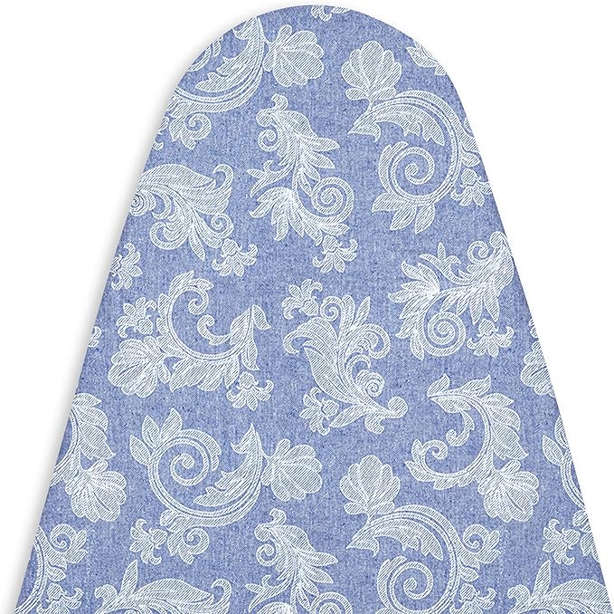 Encasa XO Ironing Board Cover with 4mm Extra Thick Felt Pad for Steam Press – Blue - (Fits Standard Boards of Large, 54"x15") Elastic Fitting, Heat Reflective, Protective