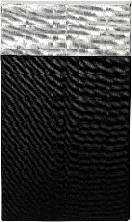 BirdRock Home Folding Cloth Laundry Hamper with Handles | Dirty Clothes Sorter | Easy Storage | Collapsible | Black and White