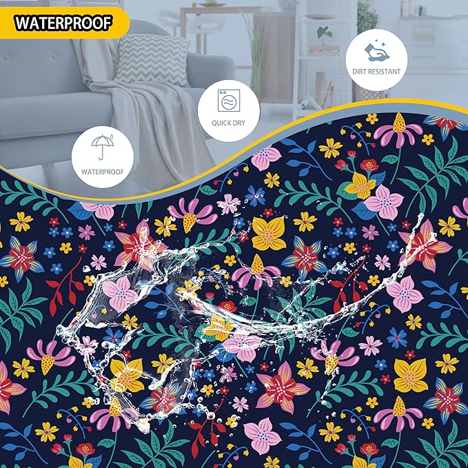 Flowers Laundry Basket Floral Foldable Oxford Cloth Funny Tote Bag Laundry Hamper Clothes Storage Bucket Toy Organizer For Bathroom/Laundry Storage/Bedroom 18.9x16.5 Inch