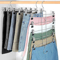 6 Piece Pants Hangers Space Saving,Skirt Hanges with Clips 5 Tier,Closet Organizers and Storage Magic Hangers,Clothes Hangers Space Saver,Closet Organization for Skirt,Trousers,Jeans,Legging