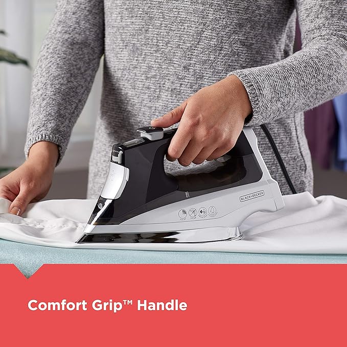 BLACK+DECKER Allure Digital Professional Steam Iron,D3060,30% More Steam,Percison Tip,Stianless Steel Soleplate,Vertical-Steam Fuction,(Pack of 3)