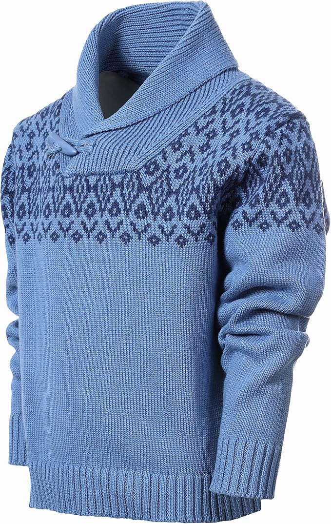 Gioberti Kids and Boys 100% Cotton Pullover Knitted Sweater with Toggle Button Closure