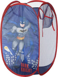 Batman Pop-Up Hamper with Durable Carry Handles, Kids Laundry & Room Storage Organizer, 21”H x 13.5”W x 13.5”L, Blue