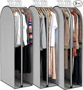 3 Pcs 10" Gusseted Garment Bags, 40" & 50" PEVA Moth-Proof Breathable Dust Cover,Garment Bags,Hanging Clothes Covers with Bedroom, Suits, Padded Clothes, Shirts Prevent Dust