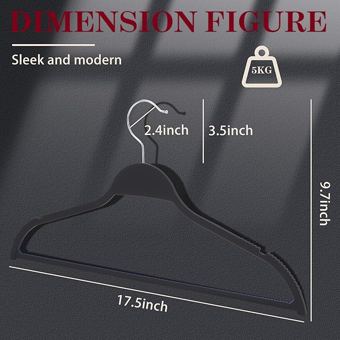ELONG HOME Non-Slip Rubber Coated Hangers, 20 Pack Durable Space Saving Clothes Hangers with Strong Metal Hook, Slim & Sturdy Design for Coats, Shirts, and Dresses