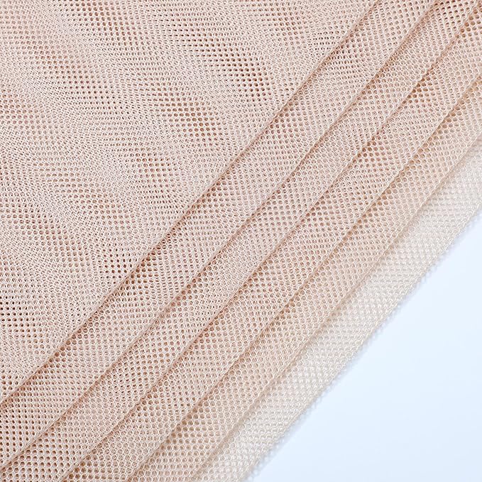 Frienda 6 Pieces Mesh Stuff Sack, 11 x 15 Inch Durable Nylon Drawstring Laundry Bag for Rinsing Beach Toys, Seashell Collecting, Mesh Bags for Travel (Beige Color)